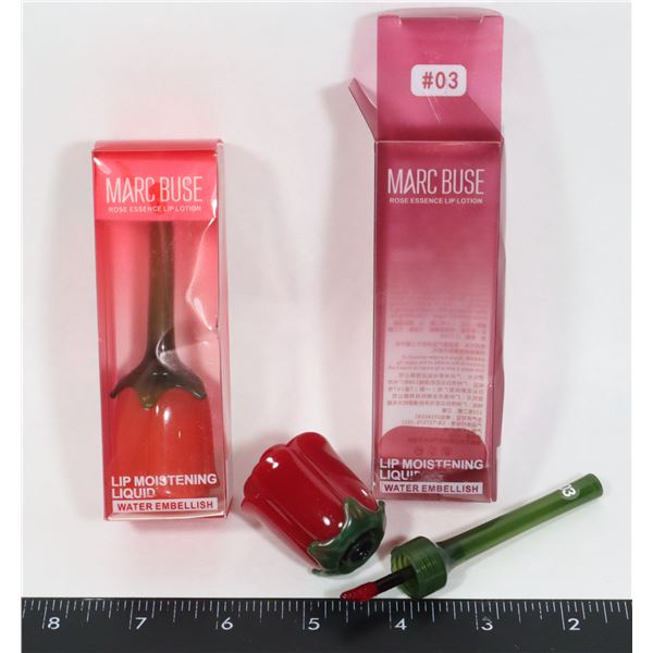 2 NEW MARC BUSE FLOWER DESIGN LIP MOISTENING