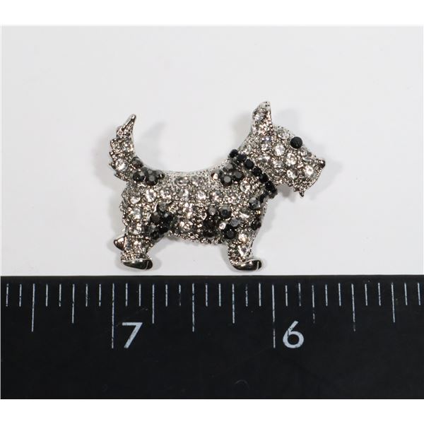 NEW RHINESTONE SCOTTY DOG BROOCH