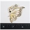 Image 1 : NEW GOLD TONE RHINESTONE BUTTERFLY BROOCH