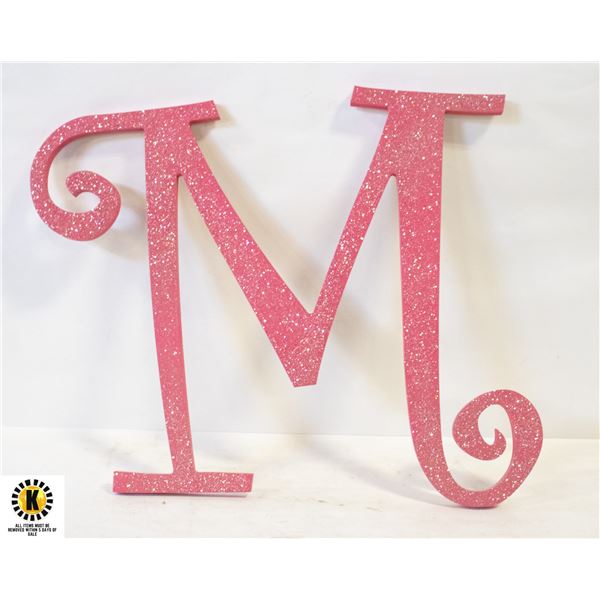 STYLIZED LETTER M IN GLITTER 18? x 20?