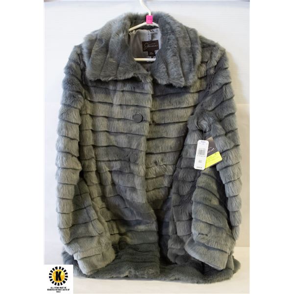 FAUX FUR JACKET- WOMENS SMALL- NEW WITH TAGS