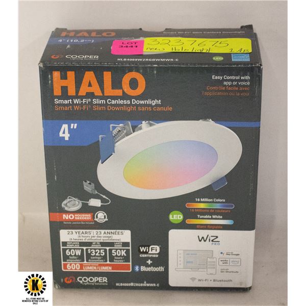 NEW HALO SMART WI-FI SLIM CANLESS DOWNLIGHT 4 INCH