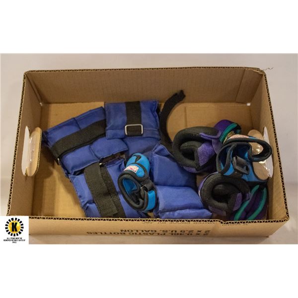WRIST/HAND WEIGHTS- BOX LOT ASSORTED