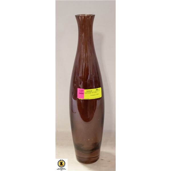 AMBER GLASS VASE- 16" TALL