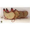 Image 1 : VINTAGE SUEDE WINE SKINS- LOT OF 4