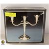 Image 1 : SILVER PLATED CANDELABRA IN BOX- MADE IN ENGLAND