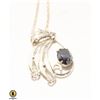 Image 1 : ESTATE BLACK ALASKAN DIAMOND 925 SILVER NECKLACE