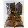 Image 1 : VINTAGE CARVED WOOD MASKS (5)