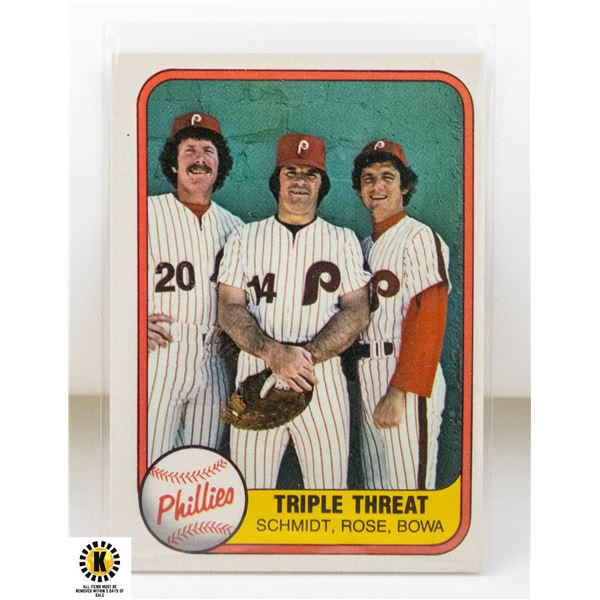 1981 FLEER PETE ROSE / MIKE SCHMIDT CARD NUMBER