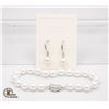 Image 1 : #32-SEA SHELL PEARL BRACELET 7.5"& EARRINGS