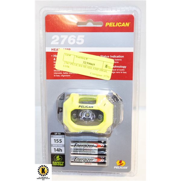 2765 PELICAN HEADLAMP HIGH, LOW,