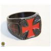 Image 1 : BLACK STAINLESS STEEL, KNIGHTS TEMPLAR CROSS RING
