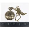 Image 1 : NEW ELK WITH CRANE DESIGN POCKET WATCH WITH CHAIN