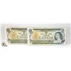 Image 1 : CONSECUTIVE X 2 CANADA $1 UNCIRCULATED BILLS