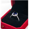 Image 2 : #441-8X10 OVAL LAB CREATED SAPPHIRE WITH 47 X.01CT
