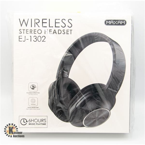 #460-NEW BLACK MAXAM BLUETOOTH 5.0 WIRELESS
