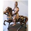 Image 1 : 32)  BRONZE ANCIENT PERSIAN WARRIOR ON HIS HORSE,