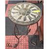 Image 1 : CAST IRON LEG MOSAIC STONE TOP ACCENT/PLANT