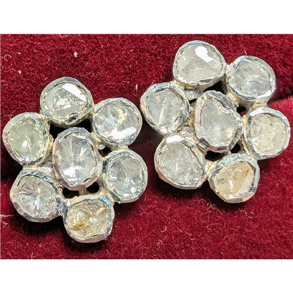 BZ1998-76A SILVER 2.9G NATURAL DIAMOND EARRINGS