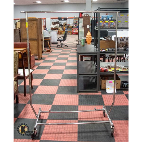 ADJUSTABLE HEIGHT METAL CLOTHING RACK