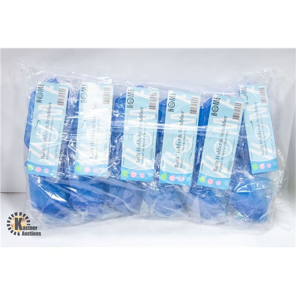NEW BAG OF 12 BATH HOLDER AND SCRUBBERS GSW1045