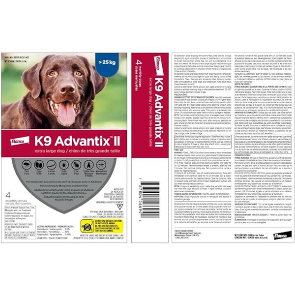 ELANCO 4 MONTHY DOSES K9 ADVANTIX 2 25KG