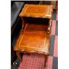 Image 1 : VINTAGE TELEPHONE TABLE SOLID WOOD LEATHER TOPS
