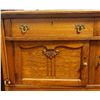 Image 2 : ANTIQUE CARVED SIDEBOARD WITH BRASS DRAWER PULLS