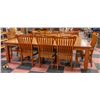 Image 1 : LARGE DINING TABLE + 2 LEAF EXTENSIONS W/8 CHAIRS