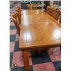 Image 3 : LARGE DINING TABLE + 2 LEAF EXTENSIONS W/8 CHAIRS