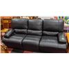 Image 1 : BLACK LEATHER POWER RECLINING SOFA