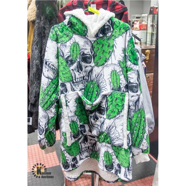 ADULT OVERSIZED BLANKET HOODIE SHERPA SOFT LINED