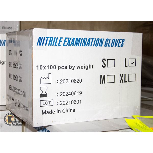 CASE OF NITRILE EXAMINATION GLOVES SIZE L 1000PC