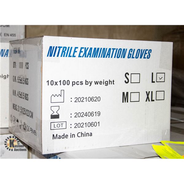 CASE OF NITRILE EXAMINATION GLOVES SIZE L 1000PC