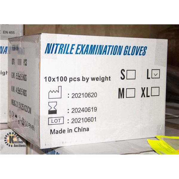 CASE OF NITRILE EXAMINATION GLOVES SIZE L 1000PC