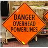Image 1 : METAL DANGER OVERHEAD POWERLINES SIGN