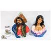 Image 1 : PAIR OF MADE IN HOLLAND PIRATE BUSTS MALE +