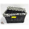 Image 1 : TWO DECORATIVE LINED BASKETS.