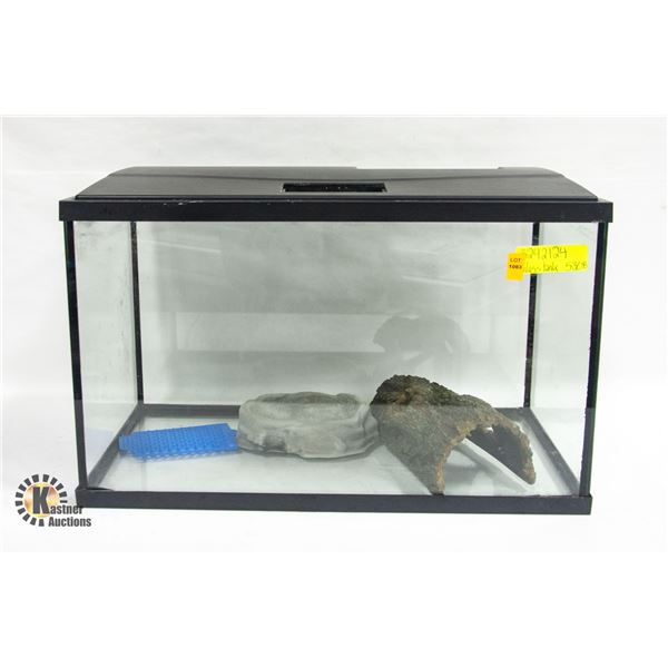 GLASS AQUARIUM TANK W/LID H-12" W-10" L-20" WITH