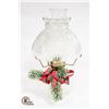 Image 1 : ANTIQUE GLASS OIL LAMP WITH SHADE