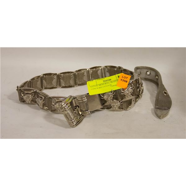 ESTATE MENS BULL HEAD SILVER CONCH BELT-ESTATE