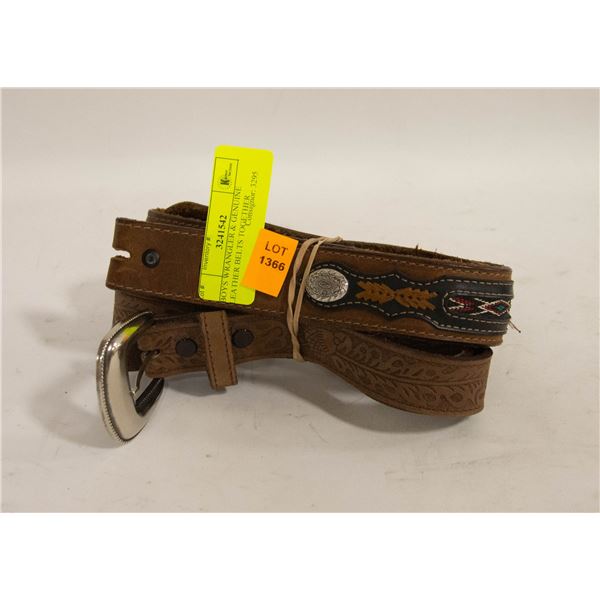 BOYS WRANGLER & GENUINE LEATHER BELTS TOGETHER