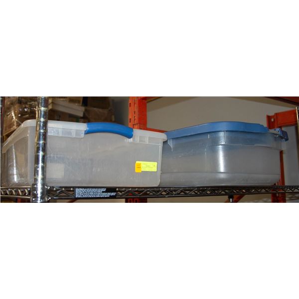 PAIR OF PLASTIC STORAGE ORGANIZERS