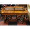 Image 1 : VINTAGE WOODEN TABLE WITH LEAF 53" X 44" X 28"
