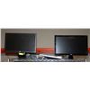 Image 1 : (2) 22.5" + (1) 19" COMPUTER MONITORS + CORDS