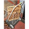 Image 1 : WHITE METAL GROCERY ROLLING FOLDING CART WITH