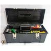 Image 2 : BLACK TOOL BOX WITH ASSORTED TOOLS