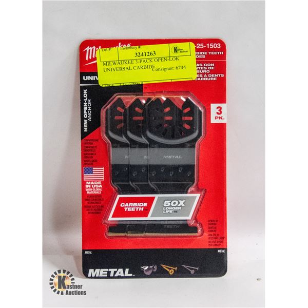 MILWAUKEE 3-PACK OPEN-LOK UNIVERSAL CARBIDE