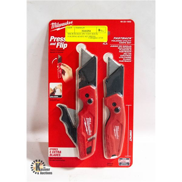 MILWAUKEE 2PC FAST-BACK FOLDING KNIFE SET PRESS
