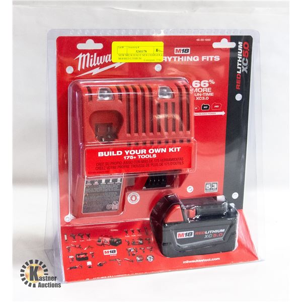 NEW MILWAUKEE M18 CHARGER & M18 RED LITHIUM